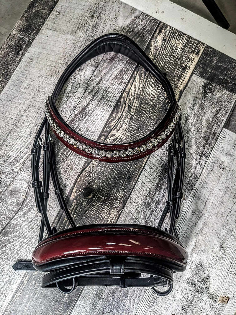 Limited Edition Merlot Snaffle Browband/Cavesson combo